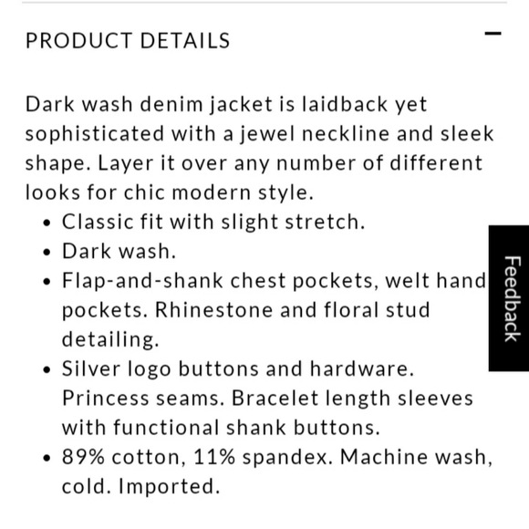 SOLD - WHBM jewel neck denim jacket - Picture 15 of 16